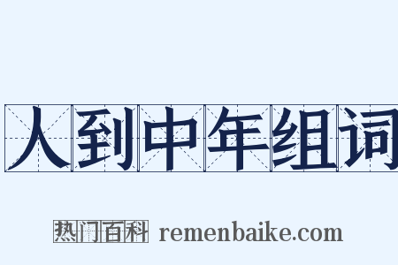 人到中年组词是什么意思的图片